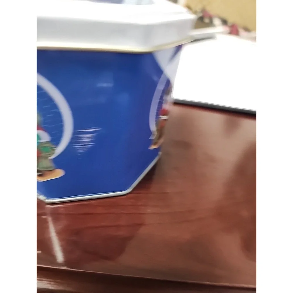 3 Pc 1997 Chadwick-Miller SANTA w/CHILD ON LAP Nesting Tin Containers. Octagonal - Picture 7 of 8